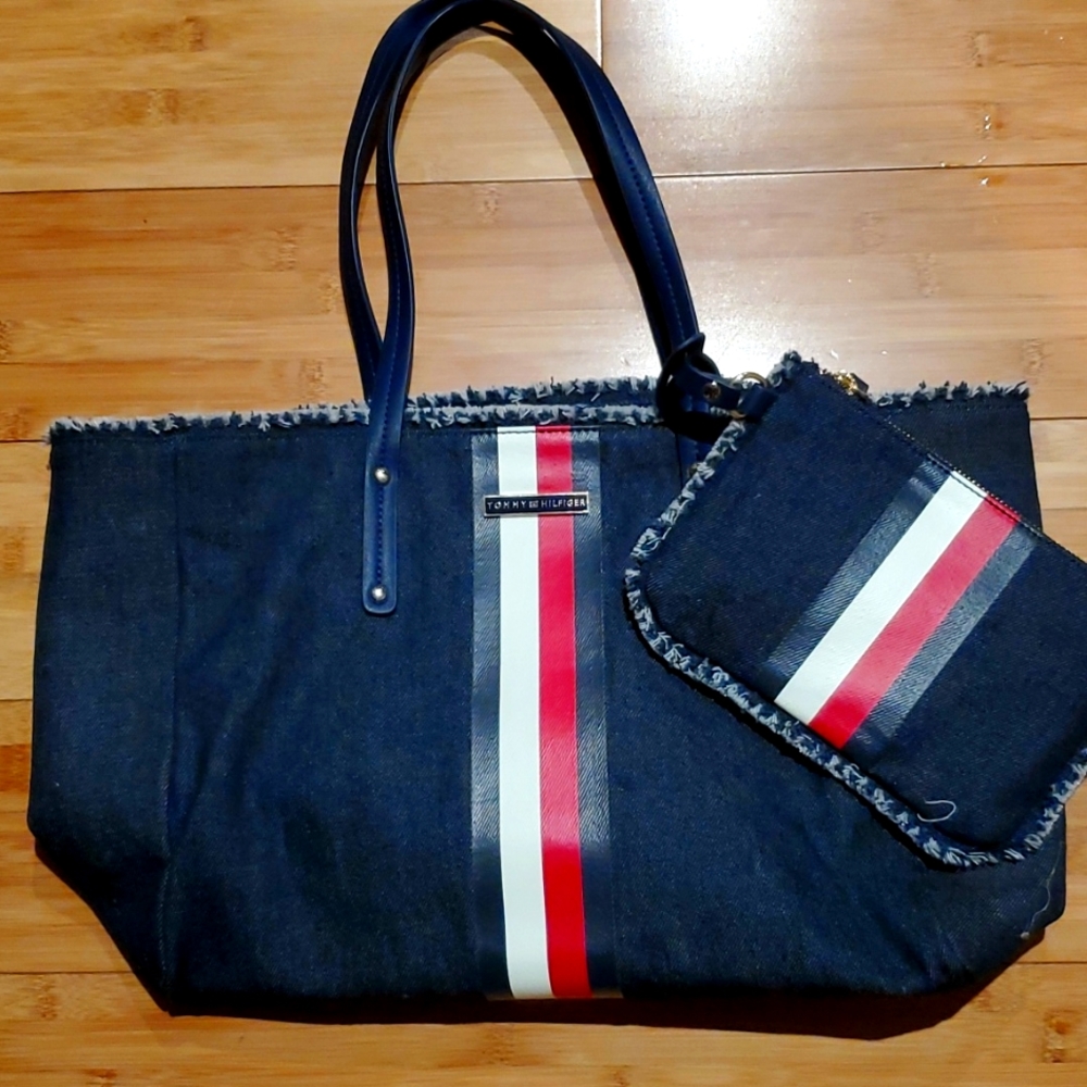 Tommy Hilfiger denim tote with small pouch
